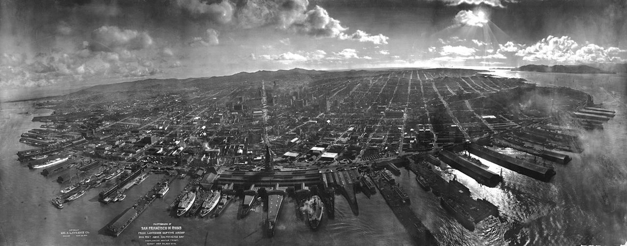 taken in 1906 via
              kite, an image of San Francisco by George Lawrence